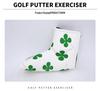 Four-Leaf Clover Golf Putter Cover - Thick Plush L-Shaped Club Protector