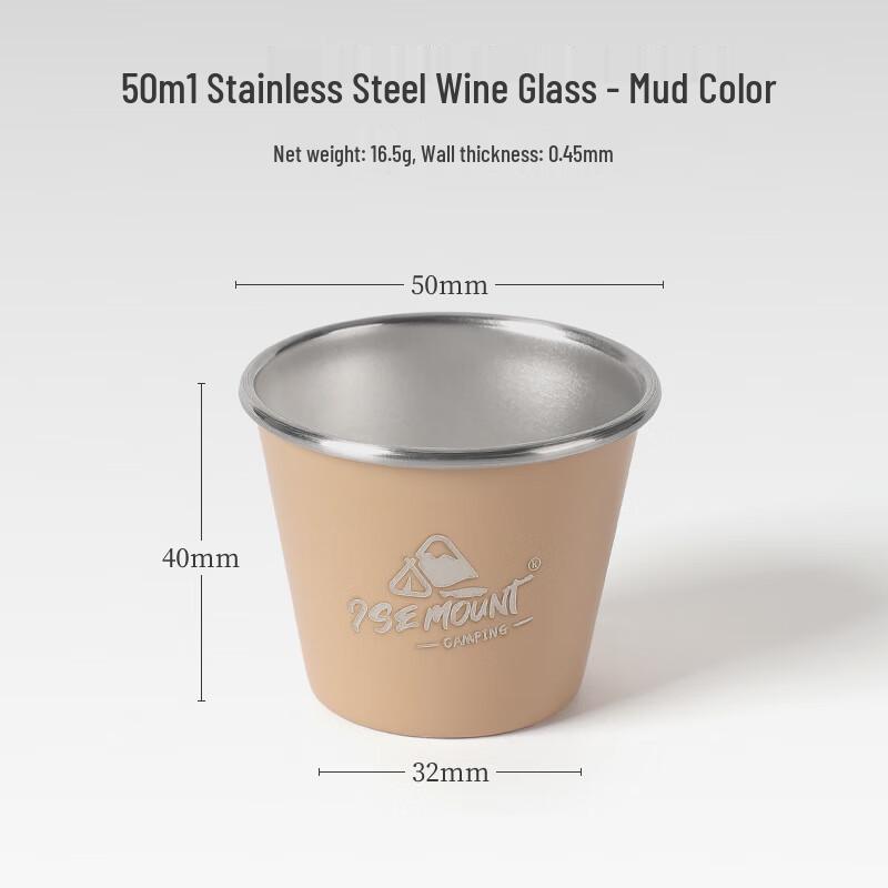 Jun Kai Wei 50ML Portable Stainless Steel Outdoor Stackable Mug