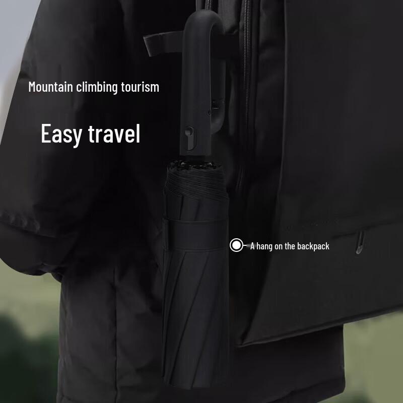 Red Leaf Large Automatic 24-Rib Windproof UV Protection Umbrella