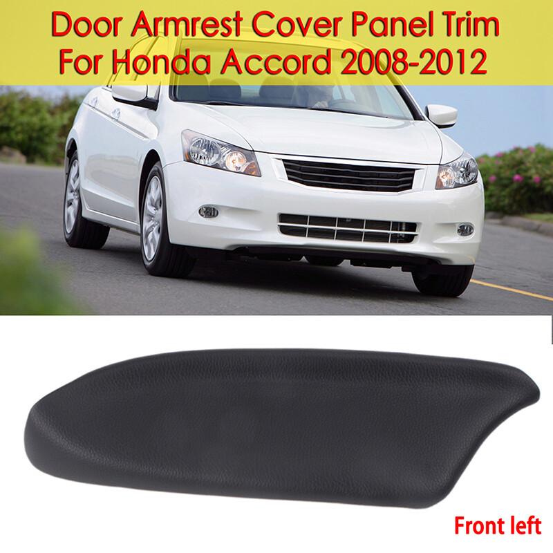 For Honda Accord 2008-12 Sedan Front Door Panel Armrest Cover Leather Black L