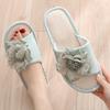 Linen slippers in spring and summer, indoor wooden flooring, seasonal cotton and linen slippers, fashionable flower slippers, and cool slippers