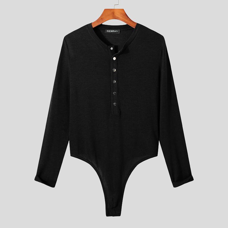 Купить INCERUN Лето Мужские боди с длинным рукавом Трусы Slim Fit ...