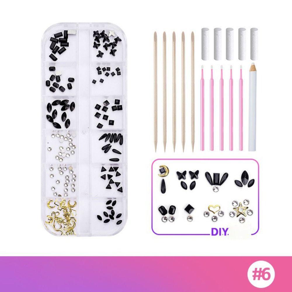 Dental Tooth Gems Diamond Dental Jewelry Crystal Diamond Ornament DIY Tools with Self-adhesive Box Denture Acrylic