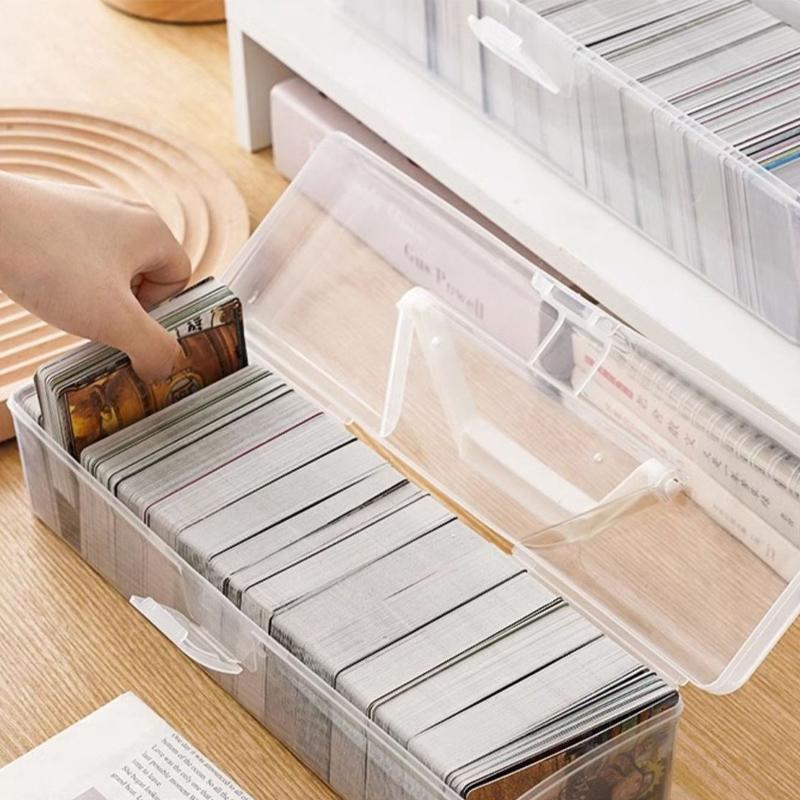 Game Cards Storage Box Football Stars Trading Card Storage Box Plastic Transparent Card Container Portable Game Card Organizer