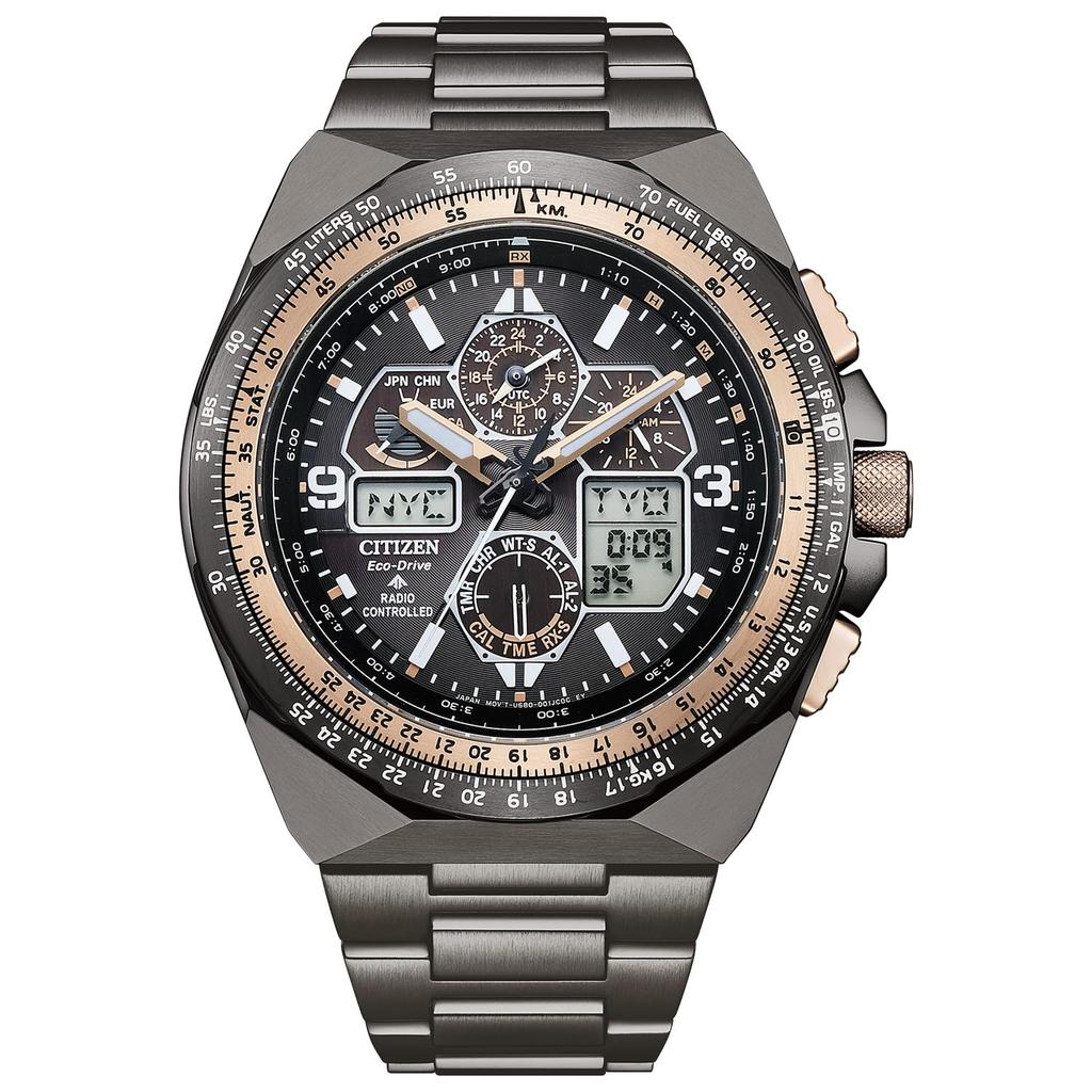 [CITIZEN] Limitovaný model Promaster 35th Anniversary Vodotěsné, fotografické, rádiové hodinky s ekologickým pohonem SKY Series Šedozlaté JY8146-54E Pánské