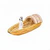 Fish Tank Landscape Boat Traditional Chinese Style Buoyant Ornament for Garden 13CM W