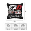Initial D 2 Pcs Square Pillowcase Pillow Cover Cushion Zip Decorative Comfort Throw Pillow For Home Sofa