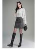 Elegant Coco Style Rhinestone High-Waisted A-Line Skirt - 2025 Autumn/Winter Petite Fashion