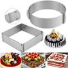 Adjustable Mousse Ring 3D Round & Square Cake Mold Stainless Steel Baking Mould Kitchen Dessert Accessories Cake Decorating Tool