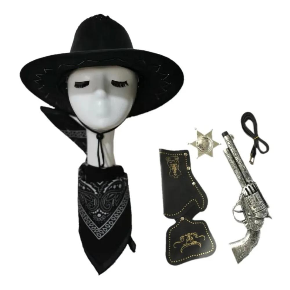 Masquerade Ball Props Retro Western Cowboy Gun Adults and Children Toy Weapon Holster Belt Chapter Plastic Sea Gun Cosplay Props