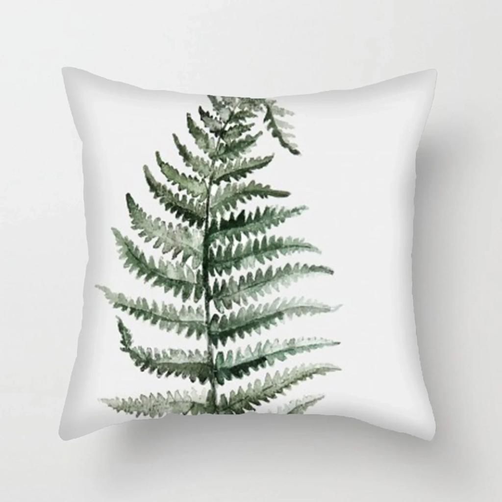 Simple Fresh Leaf Pattern Print Cover Car Sofa Cushion Cover Luxury Home Decoration Cushion Cover