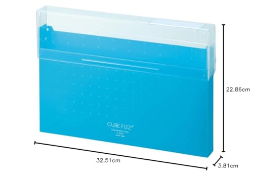 LIHIT LAB A6024-8 Document File Case Congress Case A4 Cube Fizz Blue Opaque