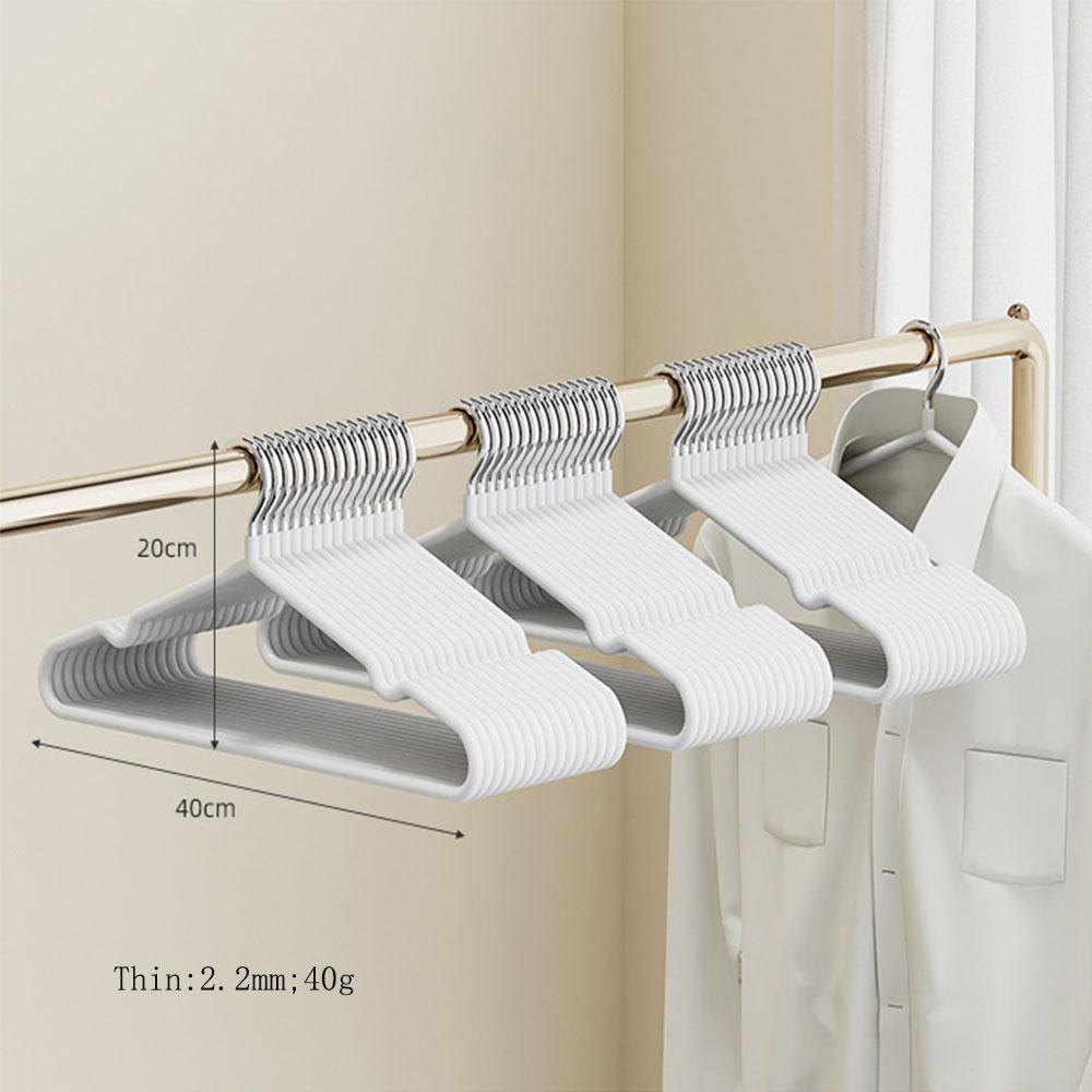 10PCS Non-Slip Metal Clothes Hangers - Space-Saving Storage for Shirt, Trouser, Coat Thin белый