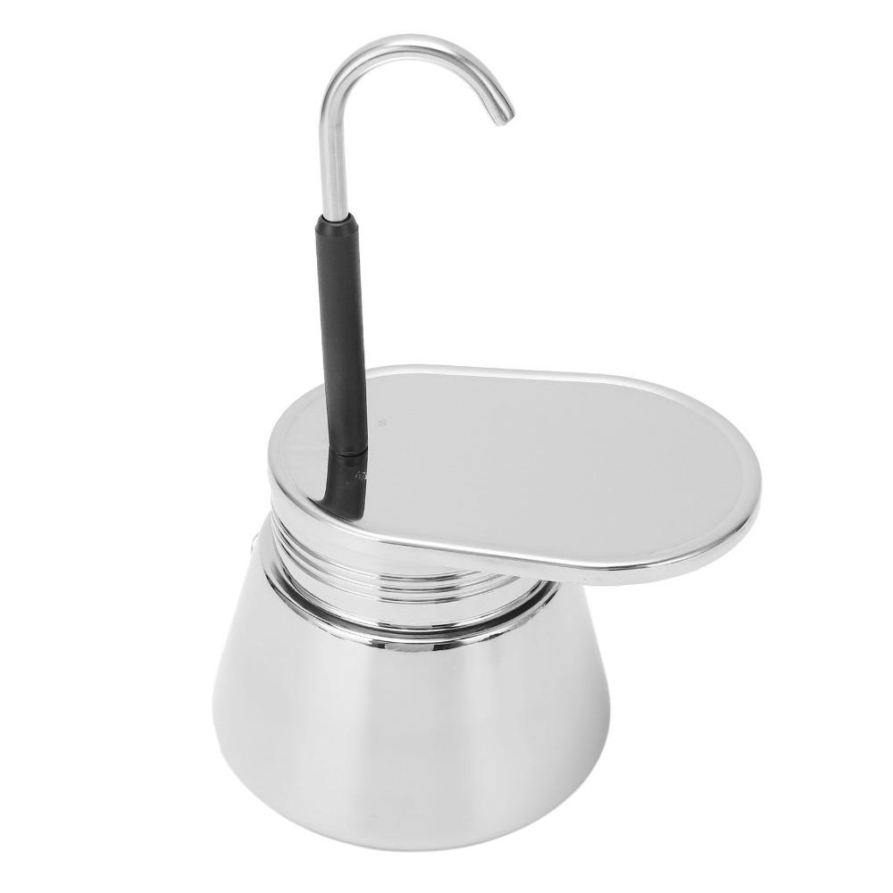 304 Verdickter Stahl Espressokocher Kaffeekanne Herdplatten-Espressokocher Outdoor Tragbare Nutzung