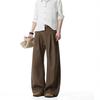 Old Money Wind Upstart A Word Double Pleated Trousers Men's Summer High-end Thin Straight Boys Pants