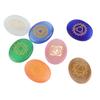 7Pcs Set Engraved Spiritual Healing Meditation Palm Stones Reiki Chakra Crystal