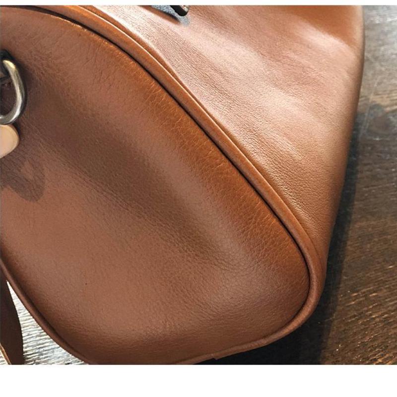 Johnature Vintage Handmade Women Bag First Layer Cow Leather Handbag Shoulder Bags Leisure Solid Color Messenger Bag