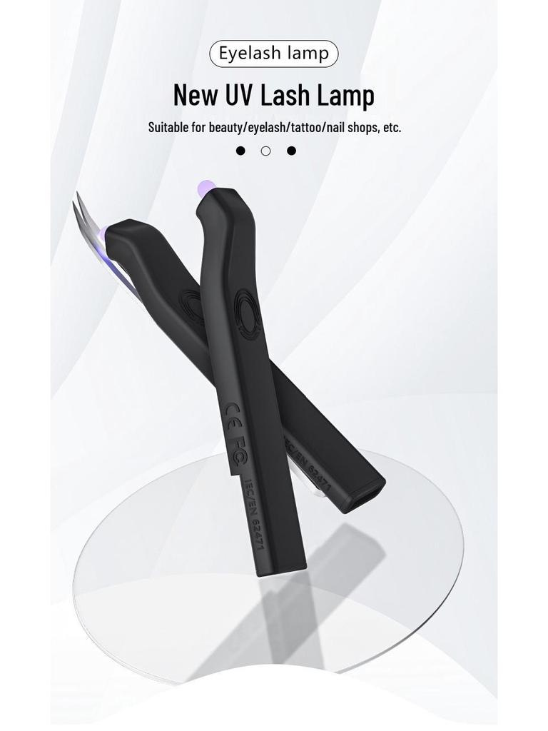 Mini ręczna lampa UV do utwardzania kleju do rzęs z pęsetą