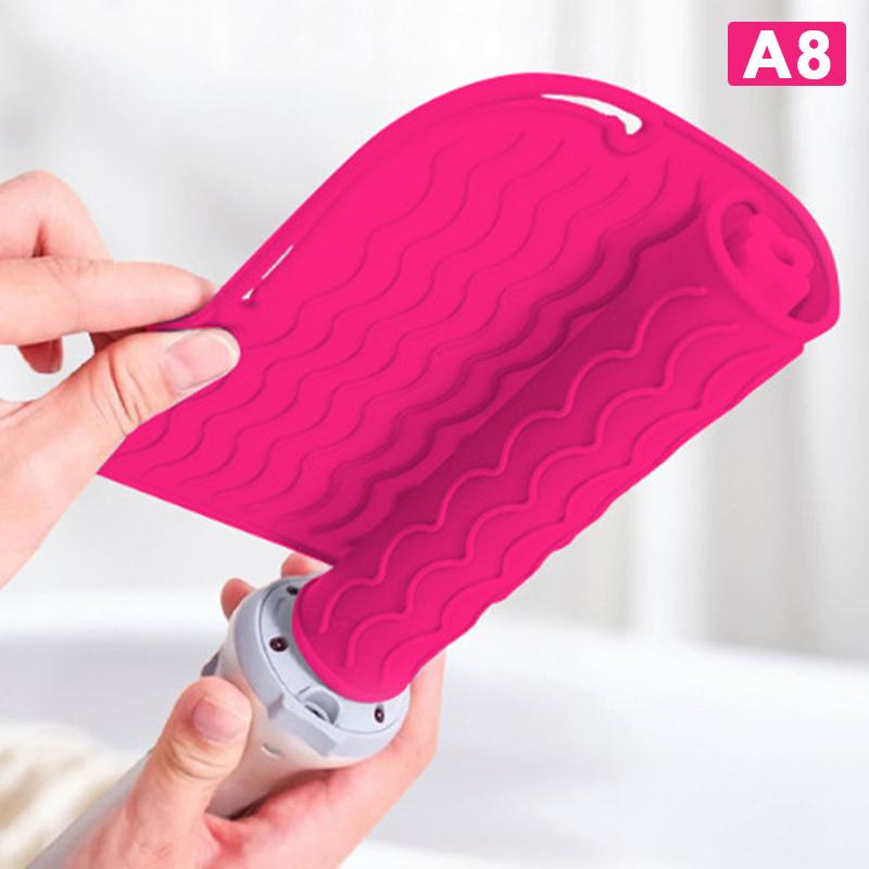 Multifunktionale hitzebeständige Silikonunterlage Isoliermatte für Haarglätter, Lockenstab, Lockenwickler, Glätteisen