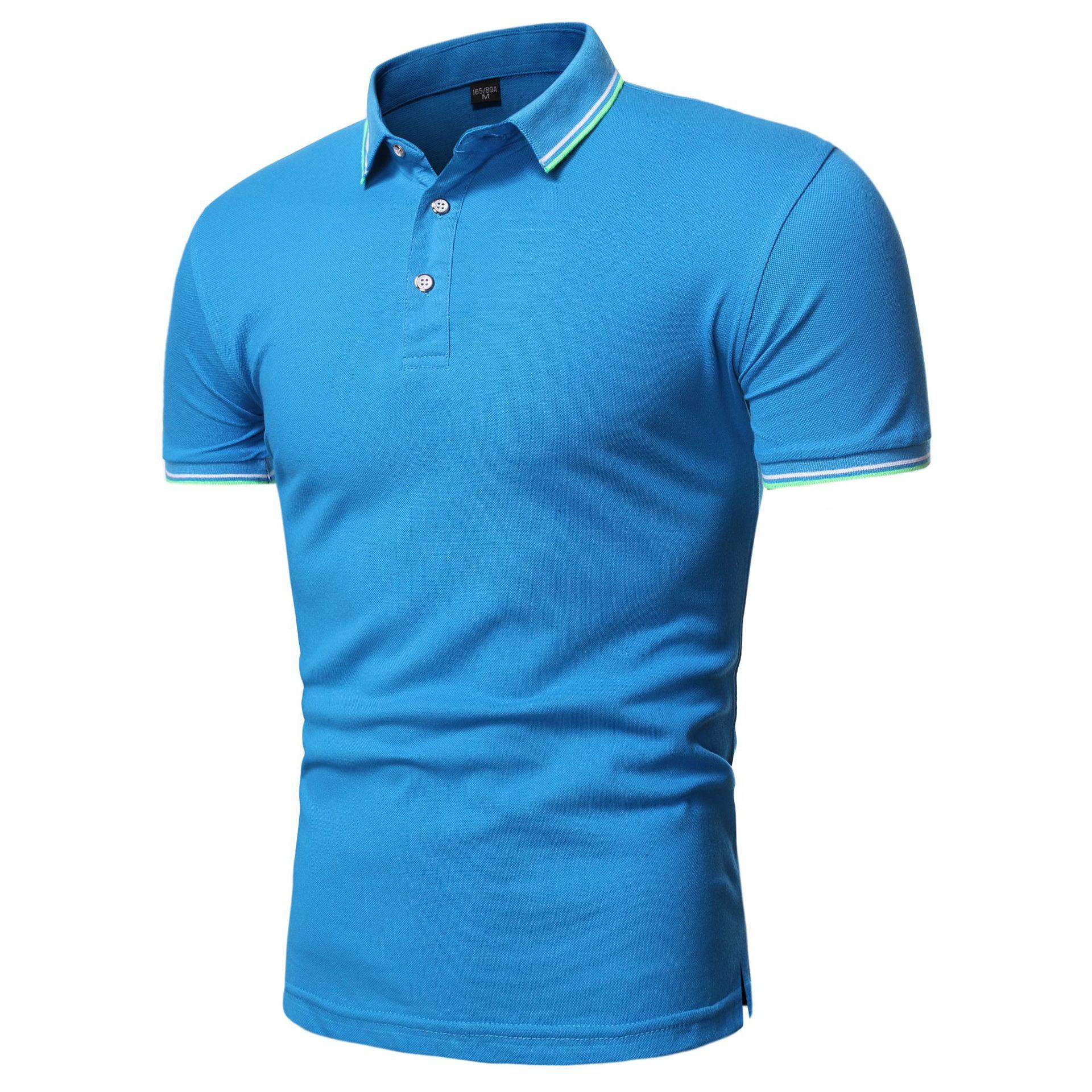 

Летняя рубашка-поло с коротким рукавом, мужские однотонные повседневные рубашки-поло из смесового хлопка, мужские топы, модная мужская одежда S