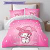 My Melody Pink Pattern Bedding,Quilt Set Quilt Cover Pillowcase Home Birthday Gift(1 * Duvet Cover + 2 * Pillowcase, Without Core)