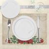 30x45CM Vintage Rose Place Mats Red Floral Dinning Room Afternoon Tea Washable Fabric Placemats for Dining Table