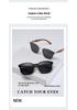 Retro Wood Grain Polarized Sunglasses with UV Protection