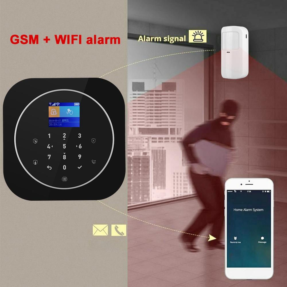 1,8-calowy TFT WIFI GSM Bezprzewodowy Alarm Domowy Zabezpieczający Zdalne Sterowanie Aplikacją dla Google Home