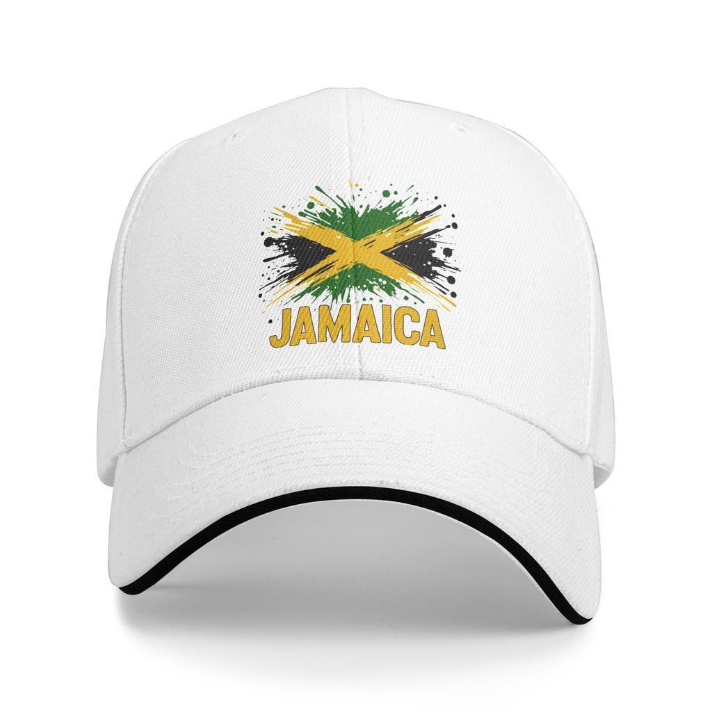 Summer Jamaica Pride Flag Retro Vintage Splash Baseball Cap Tennis Skate Fitted Retro Print Sun Trucker Hat Unisex Snapback Cap