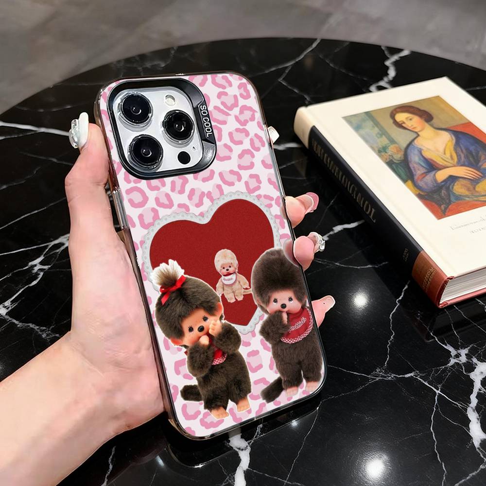 Cute baby M-monchhichis-s Phone Case For iPhone 17,16,15,14,13,12,11 Plus,Pro Max,XS,Colorful Silver Phone case Funda Cover