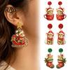 Holiday Party Accessories 1 Pair Cute Christmas Mouse Acrylic Earrings, 2D Flat Cartoon Animal Dangle Earrings Drop for Women, Glitter Star