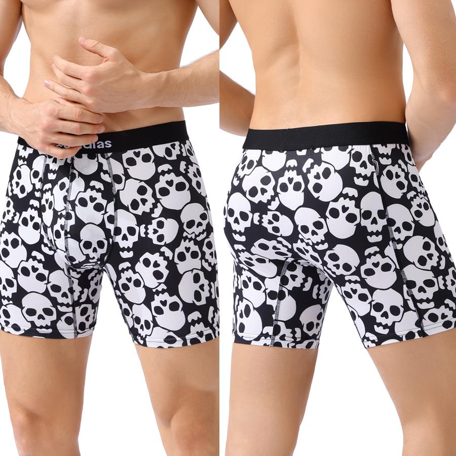BONITOS 1Pcs Print Men Boxers Briefs Letter Elastic Waistband Men's Panties Sexy Comfortable