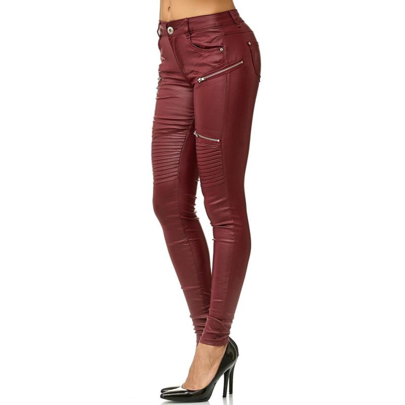 Pantalon femme Leather Look Biker Pants 