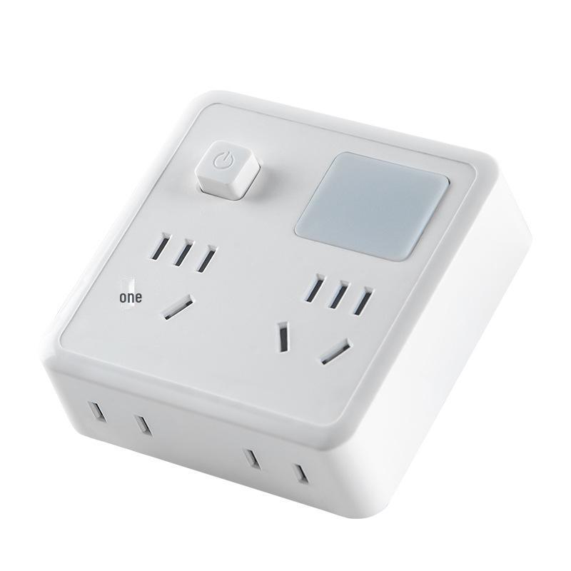 Wood Grain Multi-Function Travel Plug Board & Socket Converter