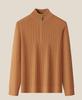 Men's 100% Wool High Collar Zipper Sweater - Thick, Warm Knitted Base Layer for Autumn/Winter
