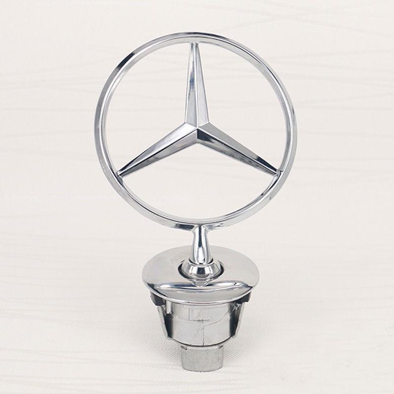 Emblema Stella Stante Cromata Originale Mercedes Benz per Cofano Modelli W123 W126 W201 W124