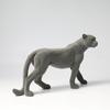 Resin Flocking Leopard Animal Sculpture Cheetah Brown Flocking Leopard Pendant Decorative Figurines Home Decoration Accessories