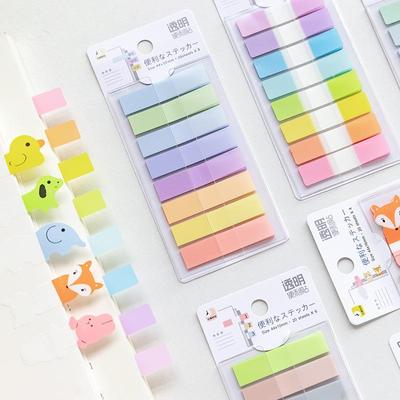1 pz Tipo di cassetto Adesivi per indice Colore traslucido Note appiccicose per animali carini e blocco note autoadesivo impermeabile