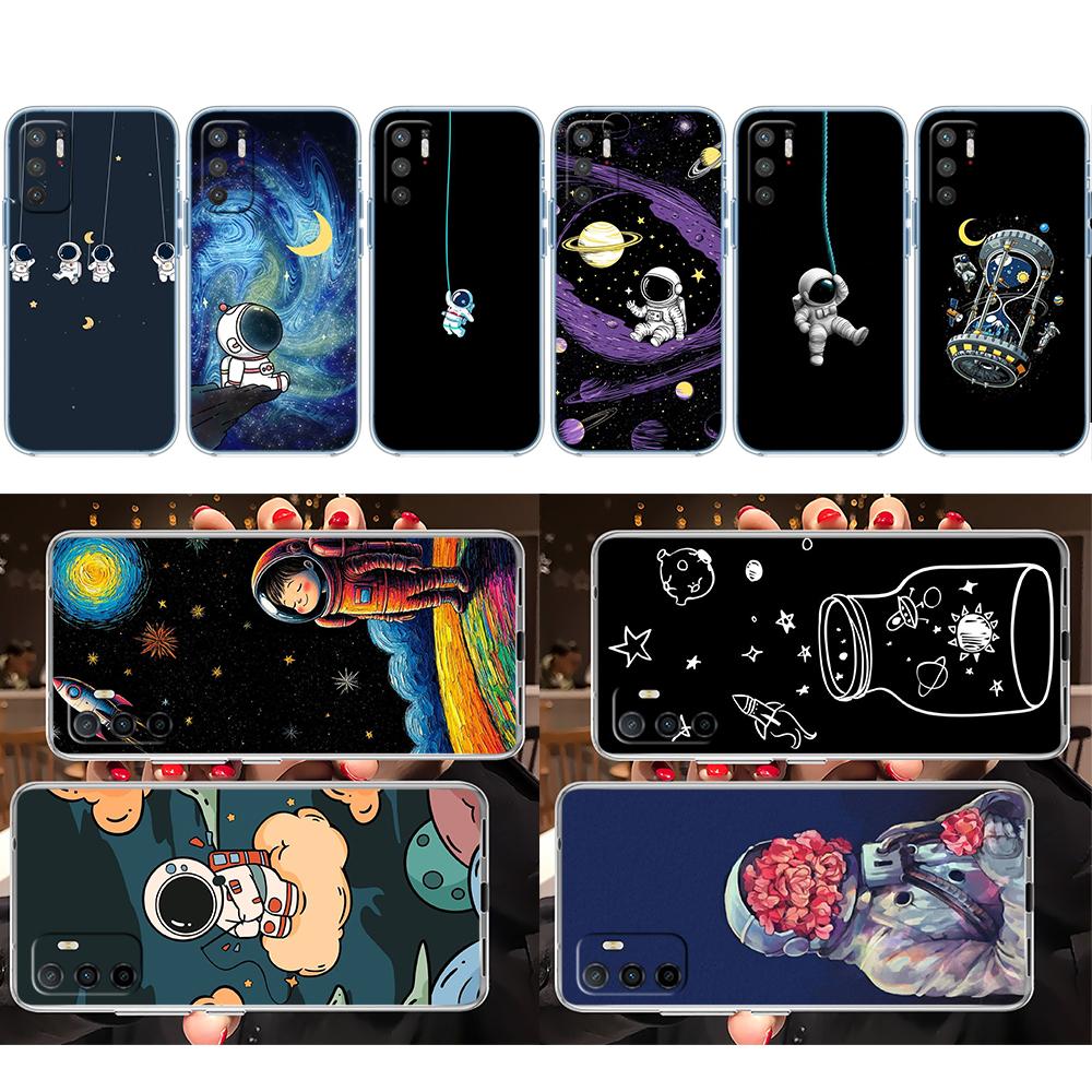 FM6 Astronaut Space Moon Phone Case for LG K22 K30 K40 K40S K41 K42 K50 K50S K51 K51S K52 K61 K62 K71 K92 Q60 Q61 V40 V50 V60