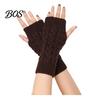 Elegant Winter Arm Warmers Women Ribbed Wrist Warmers, Stretchy Cable Knitted Fingerless Gloves, Stylish Fall Layering Sleeves Soft Warm Mitten, Half