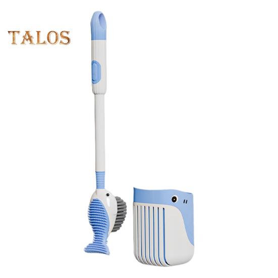 Squirt Whale Toilet Brush 360-Degree Cleaning Brush with Silicone Head Hanging Hole Design Wall-mounted Toilet Brush