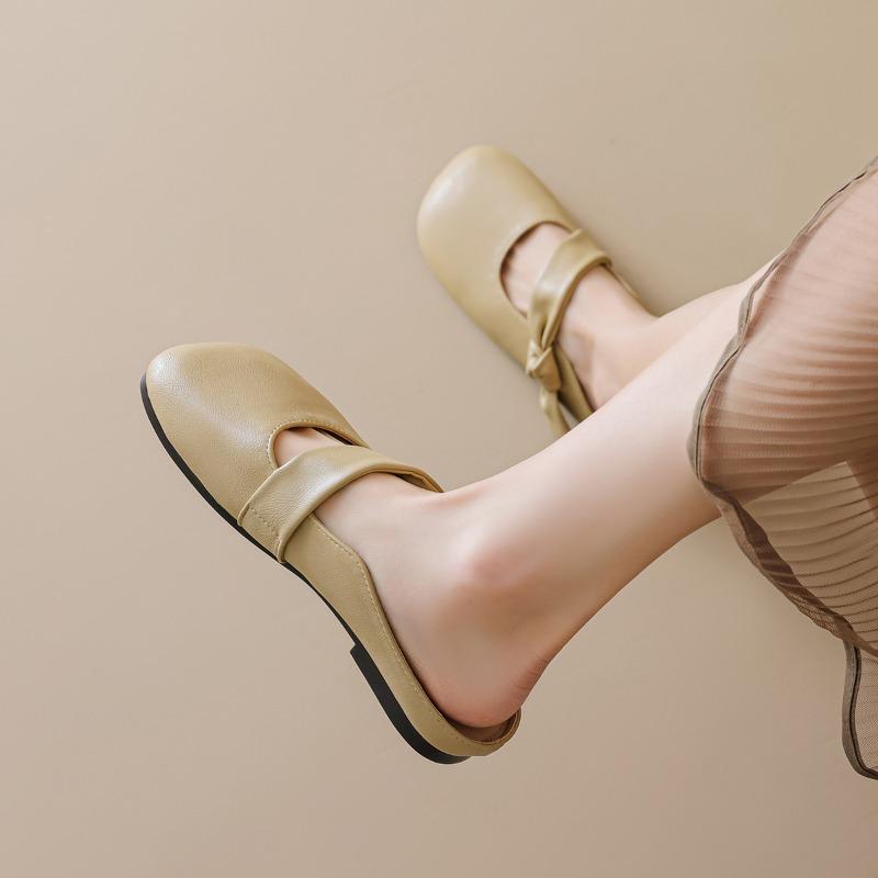 Retro Flat, One-legged, Lazy, Half-slipper Women's Outerwear Shoes