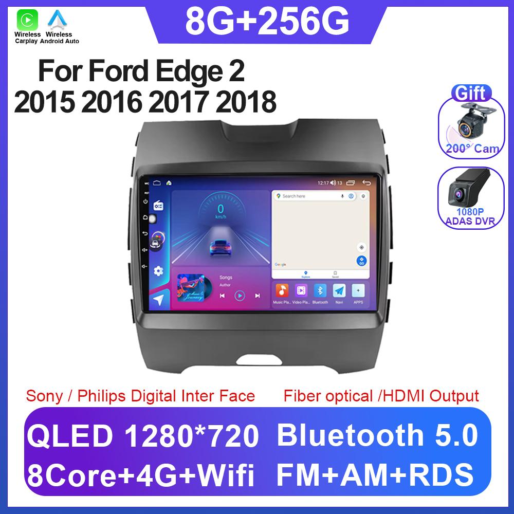 Android 14 For Ford Edge 2 2015 2016 2017 2018 8 Core CPU Bluetooth Gps IPS Electronics Navigation Carplay Auto Radio No 2din
