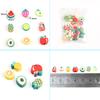 50Pcs Cute Soft Pottery Fruit Bead Clay Animal Pattern Loose Bead  Diy Children Girl Charm Jewelry Bracelets Necklace Supplies