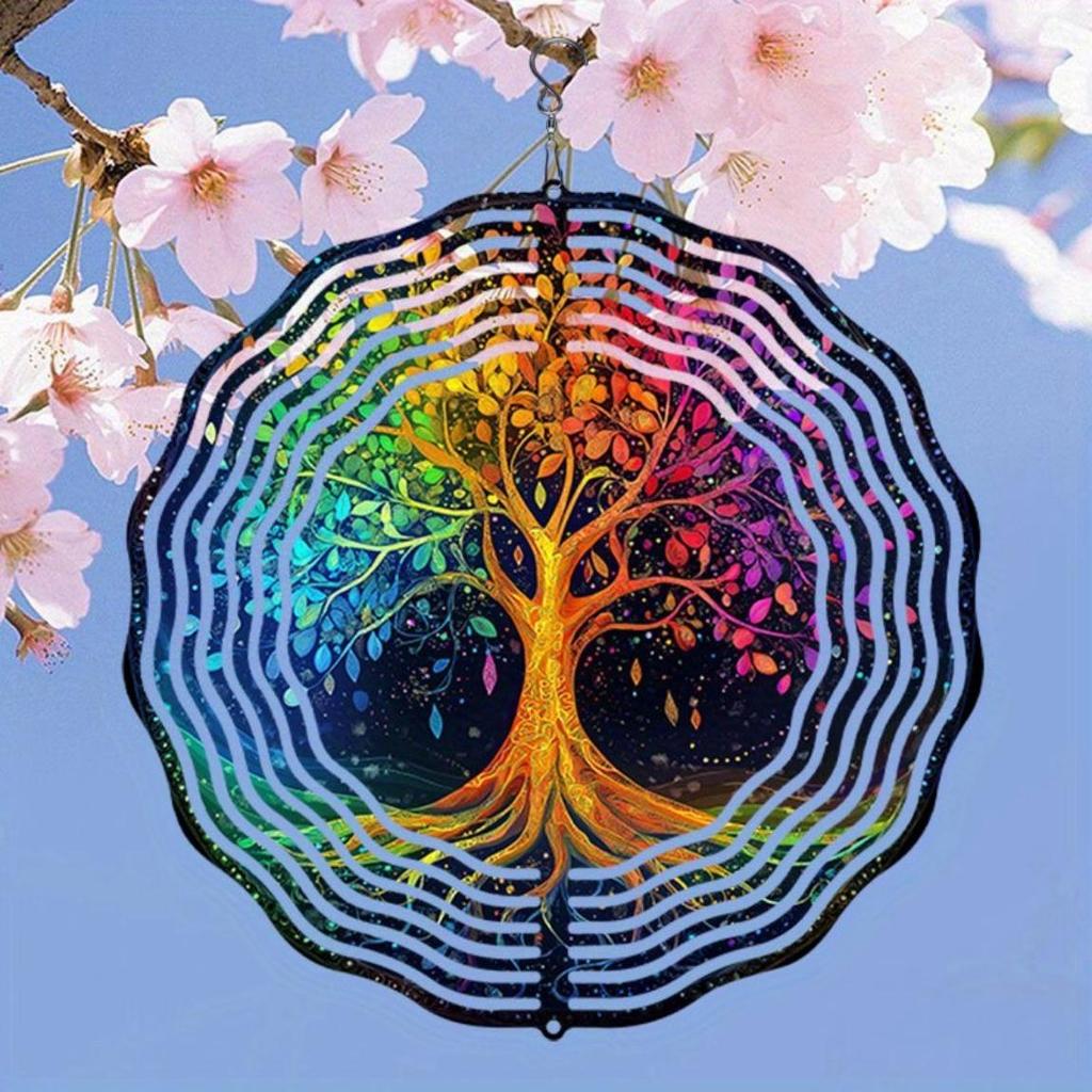 Colorful Tree of Life Wind Chime Outdoor Garden Decor with Soothing Sounds Perfect for Patio Thanksgiving Christmas Gifts