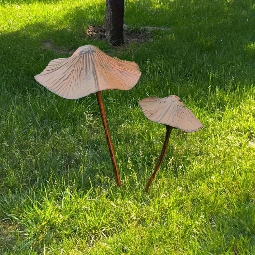 Metal Metal Rusty Mushroom Halloween Decoration Rusty Mushroom Plaque Garden Decoration Set  Garden