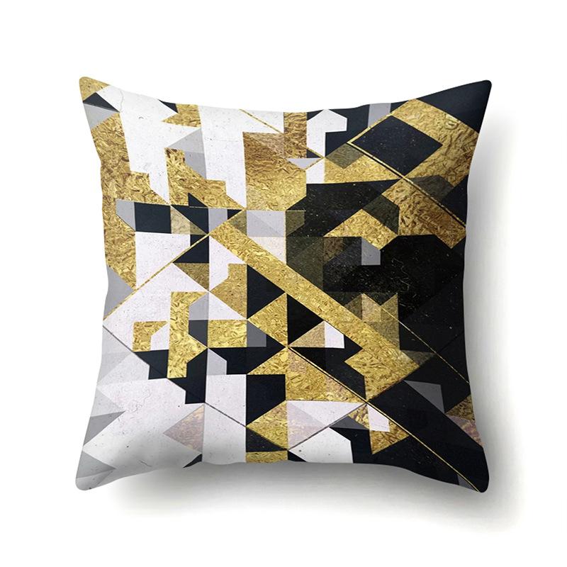 Nordic Style Ins Marble Polyester Pillowcase Car Decoration Home Printed Waist Cushion Pillowcase