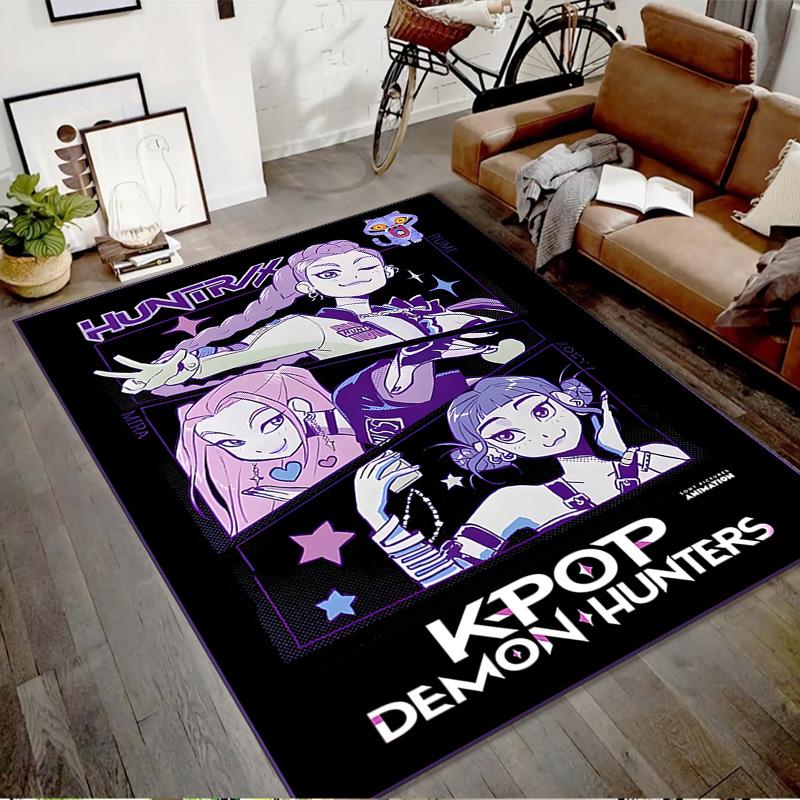 1pc KPop Demon Hunters30 Design Printed Area Rug Carpet for Bedroom Living Room Home Decor Rugs Mat Non Slip Mat Rug for Bedside