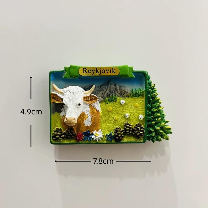 Iceland Reykjavik Resin Fridge Magnet Stickers Travel Souvenir Gift Landscape Refrigerator Magnet Home Kitchen Decor