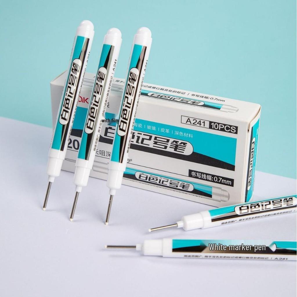 White Long-Tip Water-Based Marker for Logistics Marking